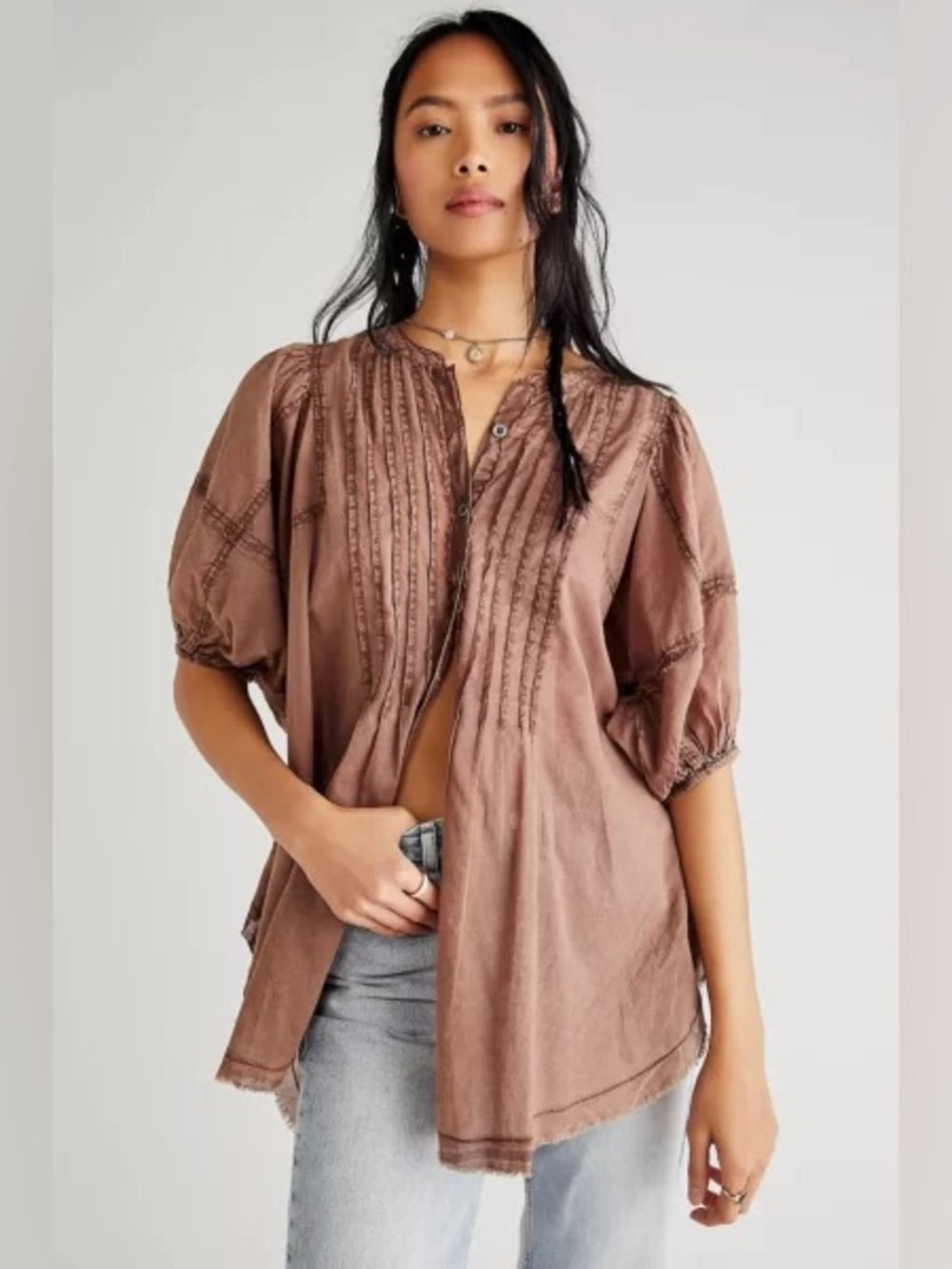 We the free willow button down top